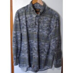 Woolrich Casual Shirt Men's Vintage Blue Reindeer Pattern